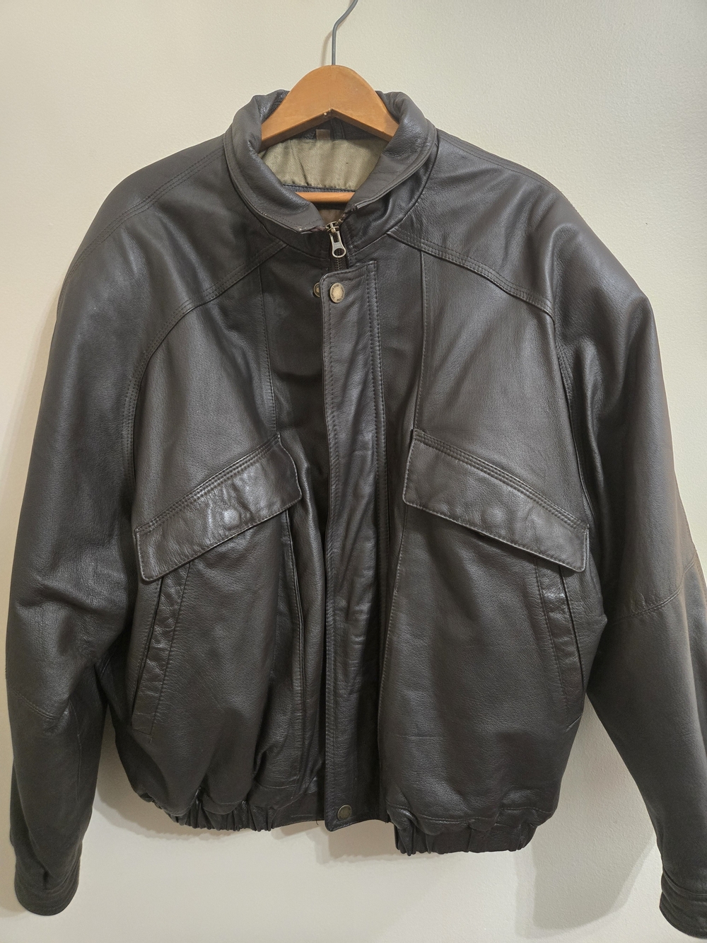 Joshua Ross Men's Black Bomber Jacket Lined Stand-Up Collar Zip/Button XXL
